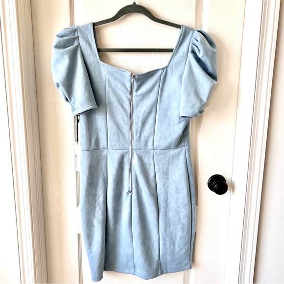 NWT HAUTE MONDE Velvet-Like Pleated Puff Shoulder Sheath Dress—SZ. XL - Picture 9 of 10